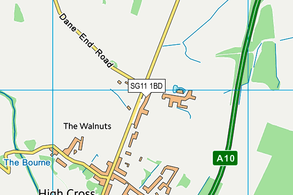 SG11 1BD map - OS VectorMap District (Ordnance Survey)