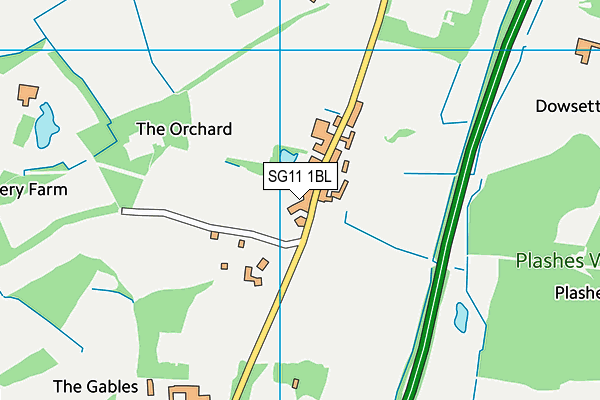 SG11 1BL map - OS VectorMap District (Ordnance Survey)