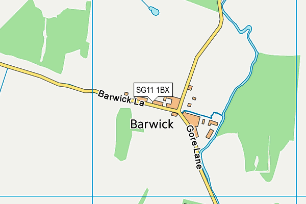 SG11 1BX map - OS VectorMap District (Ordnance Survey)