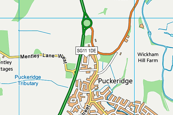 SG11 1DE map - OS VectorMap District (Ordnance Survey)