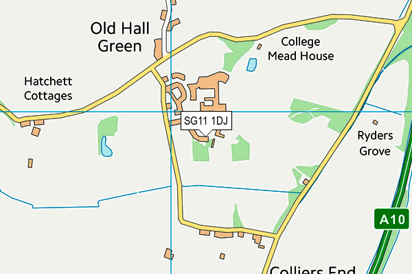 SG11 1DJ map - OS VectorMap District (Ordnance Survey)