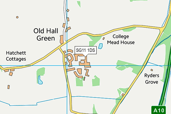 St Edmund's College map (SG11 1DS) - OS VectorMap District (Ordnance Survey)