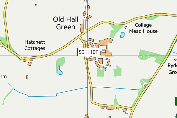 SG11 1DT map - OS VectorMap District (Ordnance Survey)