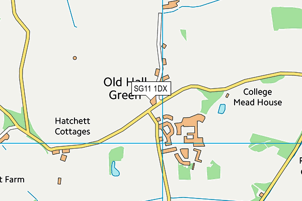 SG11 1DX map - OS VectorMap District (Ordnance Survey)