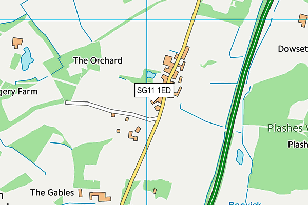 SG11 1ED map - OS VectorMap District (Ordnance Survey)