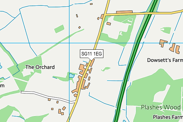 SG11 1EG map - OS VectorMap District (Ordnance Survey)