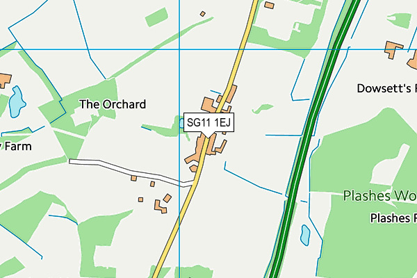 SG11 1EJ map - OS VectorMap District (Ordnance Survey)