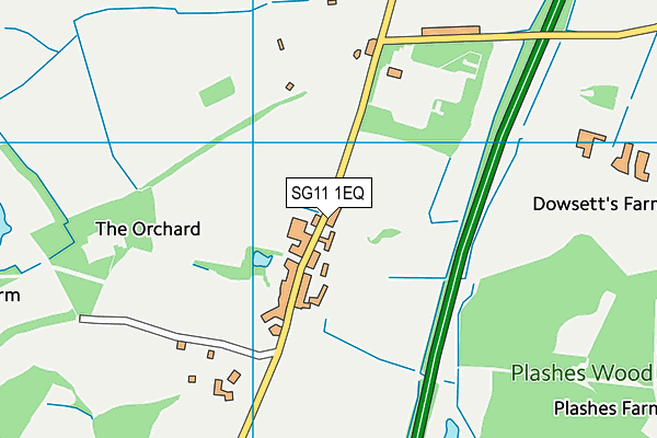 SG11 1EQ map - OS VectorMap District (Ordnance Survey)