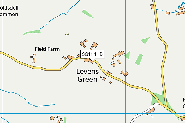 SG11 1HD map - OS VectorMap District (Ordnance Survey)