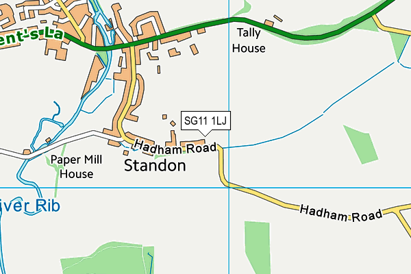 SG11 1LJ map - OS VectorMap District (Ordnance Survey)