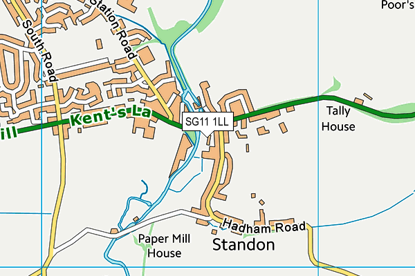 SG11 1LL map - OS VectorMap District (Ordnance Survey)