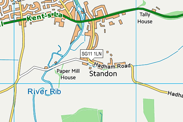 SG11 1LN map - OS VectorMap District (Ordnance Survey)