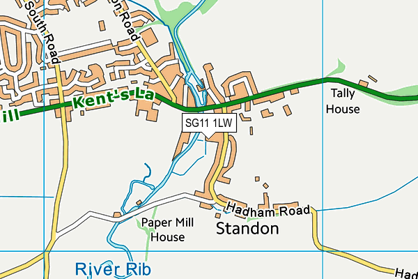 SG11 1LW map - OS VectorMap District (Ordnance Survey)