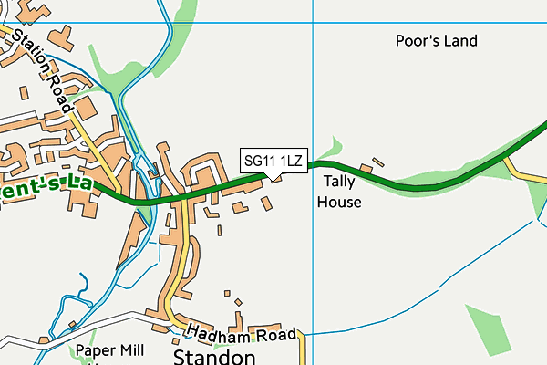 SG11 1LZ map - OS VectorMap District (Ordnance Survey)