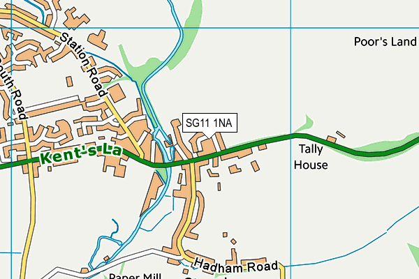 SG11 1NA map - OS VectorMap District (Ordnance Survey)