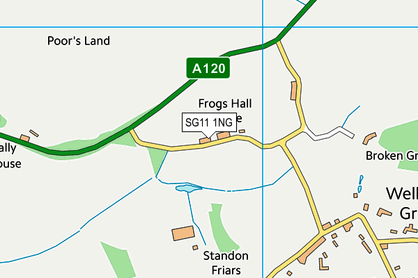 SG11 1NG map - OS VectorMap District (Ordnance Survey)