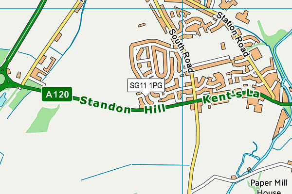 SG11 1PG map - OS VectorMap District (Ordnance Survey)