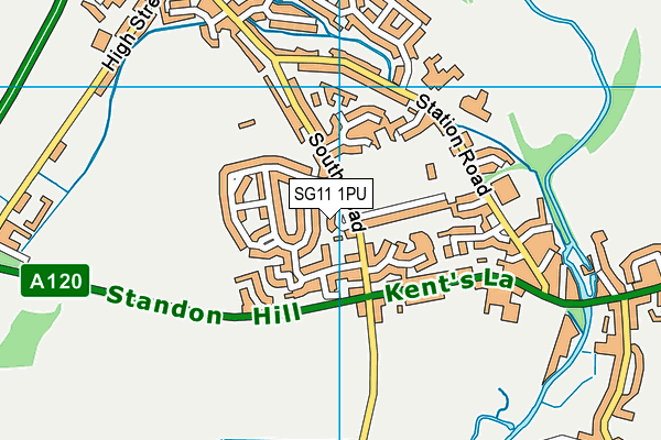 SG11 1PU map - OS VectorMap District (Ordnance Survey)