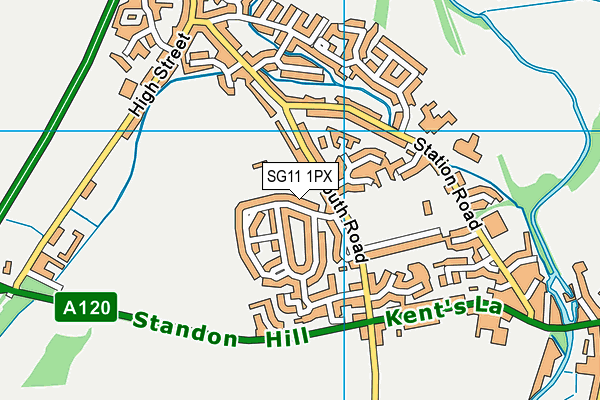 SG11 1PX map - OS VectorMap District (Ordnance Survey)