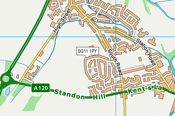 SG11 1PY map - OS VectorMap District (Ordnance Survey)