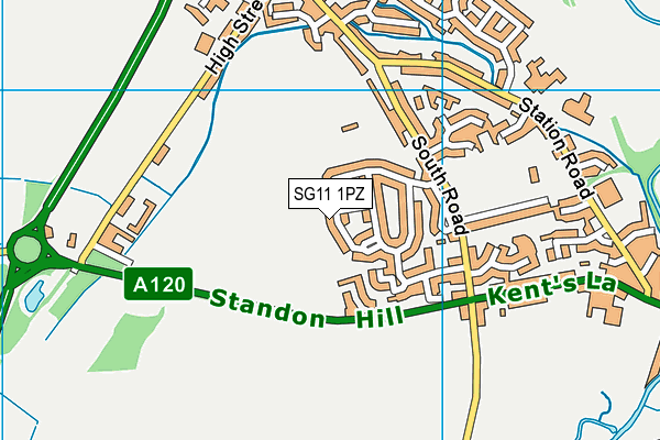 SG11 1PZ map - OS VectorMap District (Ordnance Survey)