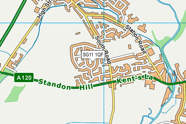 SG11 1QF map - OS VectorMap District (Ordnance Survey)