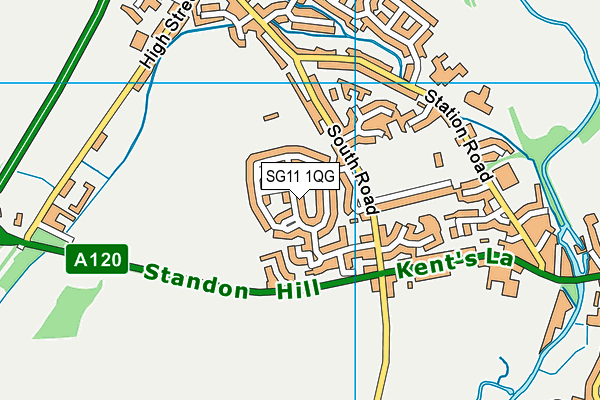 SG11 1QG map - OS VectorMap District (Ordnance Survey)