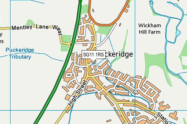 SG11 1RS map - OS VectorMap District (Ordnance Survey)