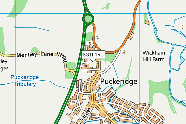 SG11 1RU map - OS VectorMap District (Ordnance Survey)