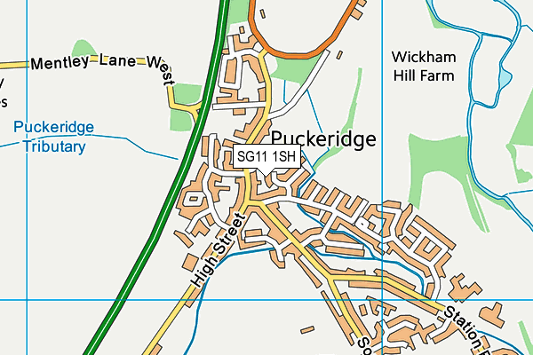 SG11 1SH map - OS VectorMap District (Ordnance Survey)