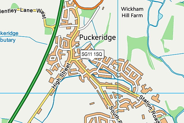 SG11 1SQ map - OS VectorMap District (Ordnance Survey)