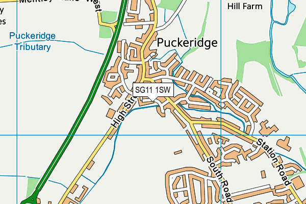 SG11 1SW map - OS VectorMap District (Ordnance Survey)