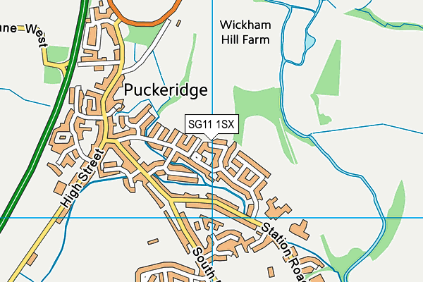 SG11 1SX map - OS VectorMap District (Ordnance Survey)