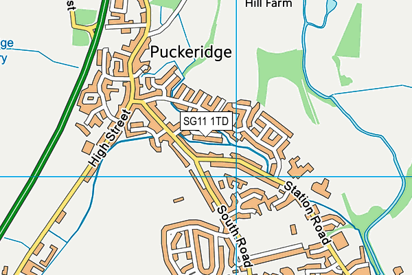 SG11 1TD map - OS VectorMap District (Ordnance Survey)