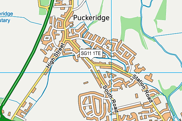 SG11 1TE map - OS VectorMap District (Ordnance Survey)