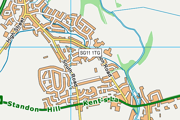 SG11 1TG map - OS VectorMap District (Ordnance Survey)