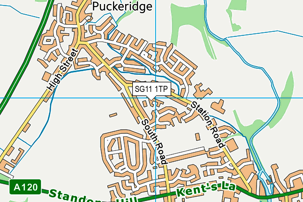 SG11 1TP map - OS VectorMap District (Ordnance Survey)