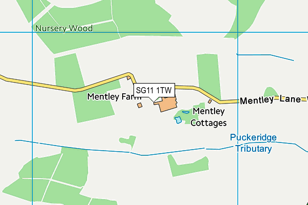 SG11 1TW map - OS VectorMap District (Ordnance Survey)