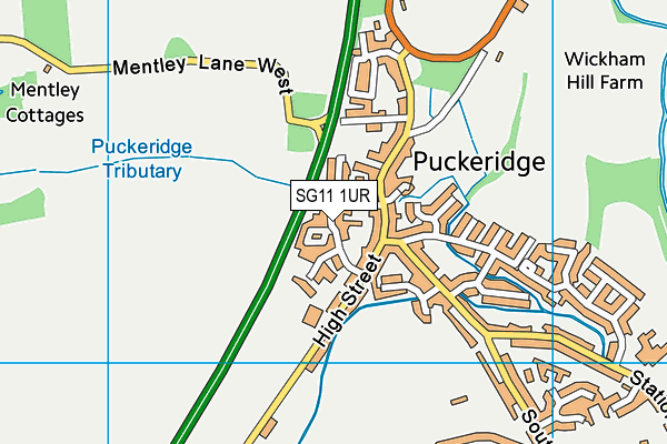 SG11 1UR map - OS VectorMap District (Ordnance Survey)