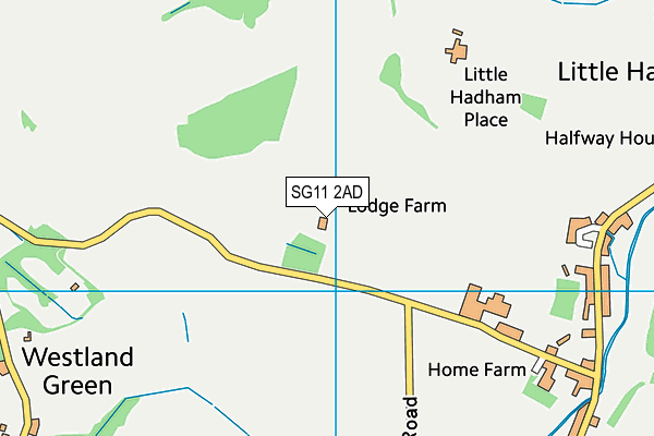 SG11 2AD map - OS VectorMap District (Ordnance Survey)