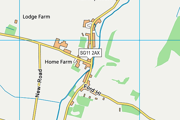 SG11 2AX map - OS VectorMap District (Ordnance Survey)