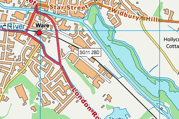 SG11 2BD map - OS VectorMap District (Ordnance Survey)