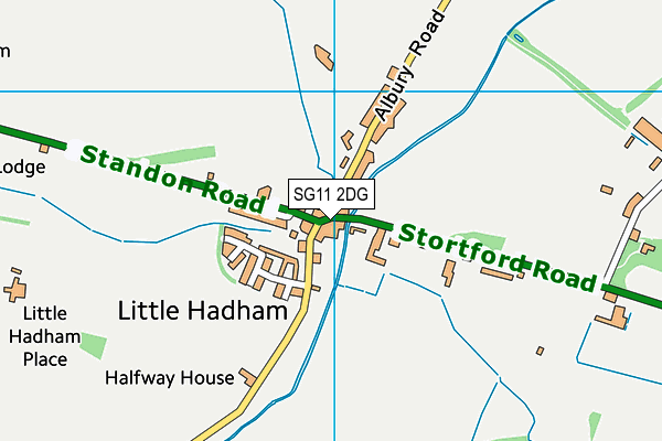 SG11 2DG map - OS VectorMap District (Ordnance Survey)