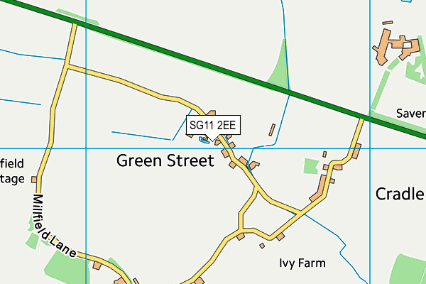 SG11 2EE map - OS VectorMap District (Ordnance Survey)