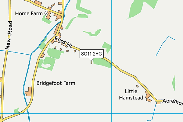 SG11 2HG map - OS VectorMap District (Ordnance Survey)