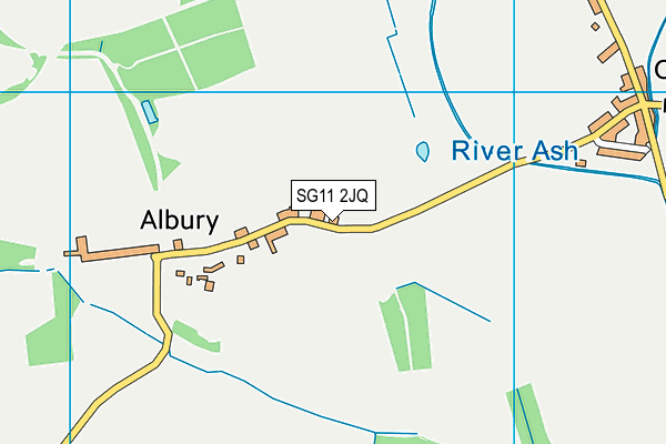 Albury Church of England Voluntary Aided Primary School map (SG11 2JQ) - OS VectorMap District (Ordnance Survey)