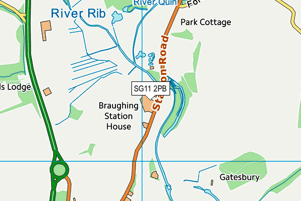 SG11 2PB map - OS VectorMap District (Ordnance Survey)