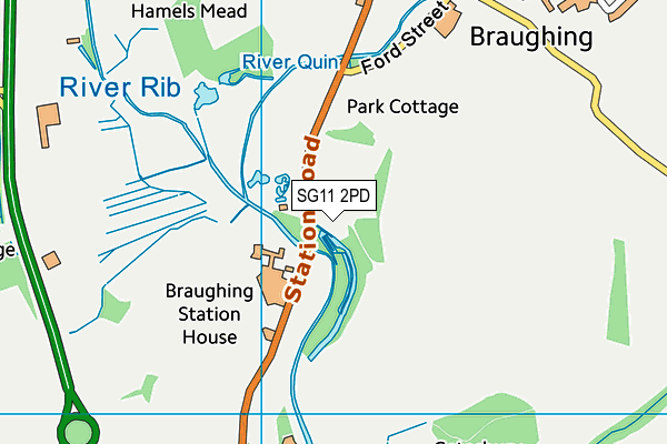 SG11 2PD map - OS VectorMap District (Ordnance Survey)