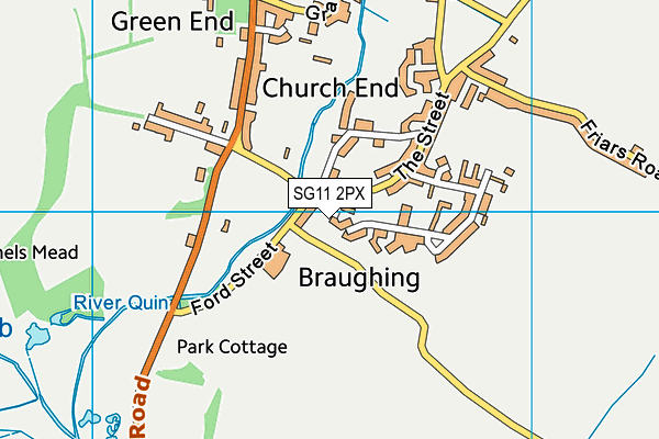 SG11 2PX map - OS VectorMap District (Ordnance Survey)