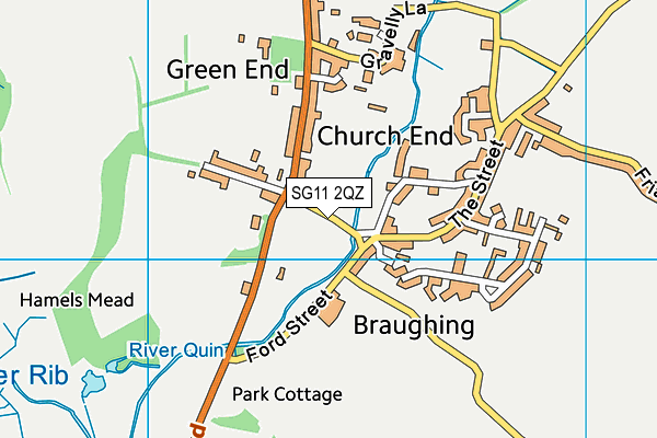 SG11 2QZ map - OS VectorMap District (Ordnance Survey)